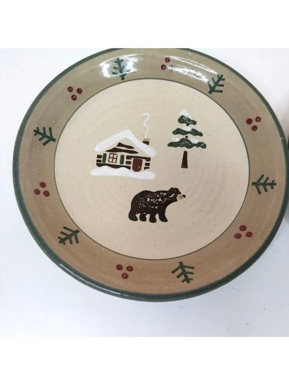 Sonoma Lodge Bear & Moose Stoneware Salad Plates Set Of 2 8